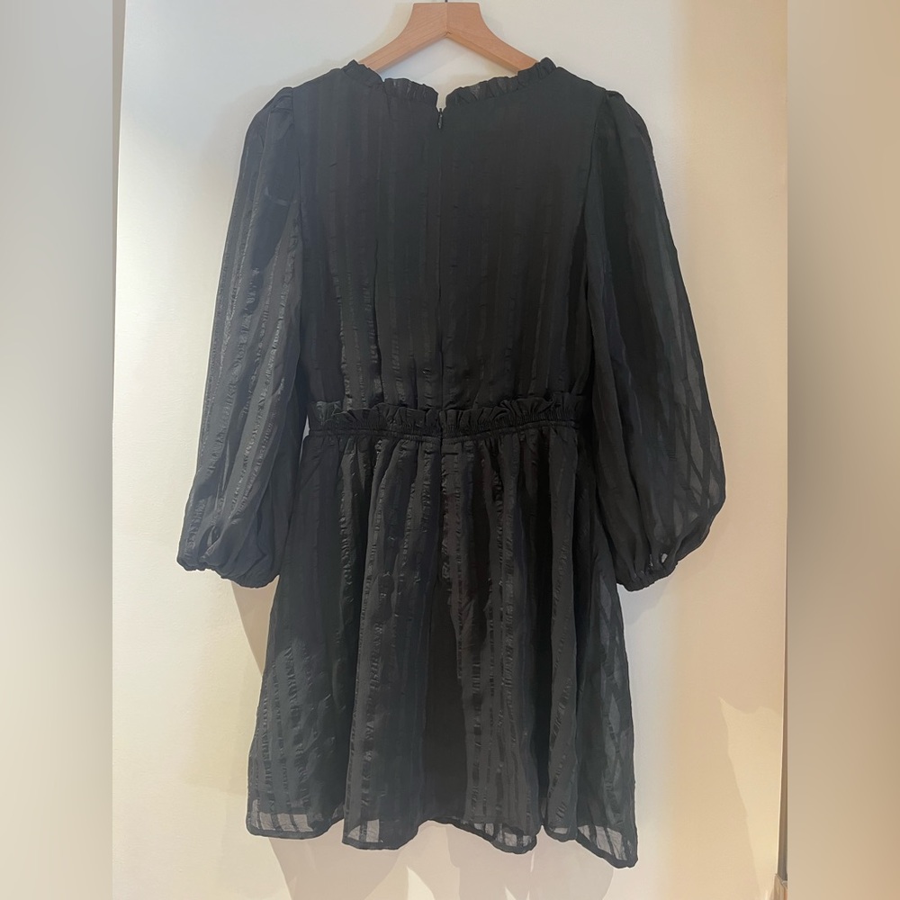 NWT Lulus stripe balloon sleeve mini dress - long sleeve lightweight A-line - Picture 12 of 14